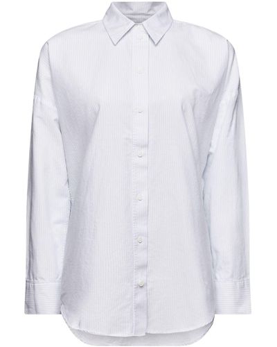 Esprit Chemise oversize rayée en coton - Blanc
