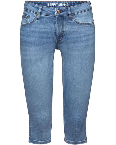 Esprit Capri-Jeans mit mittelhohem Bund - Blau