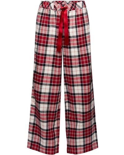 Esprit Pantalon de pyjama à carreaux en flanelle - Rouge