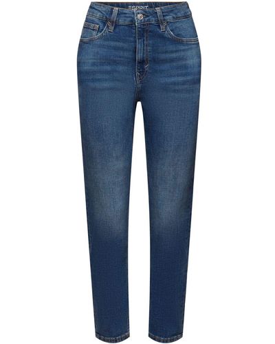 Esprit Klassieke Jeans In Retrolook Met Middelhoge Taille - Blauw