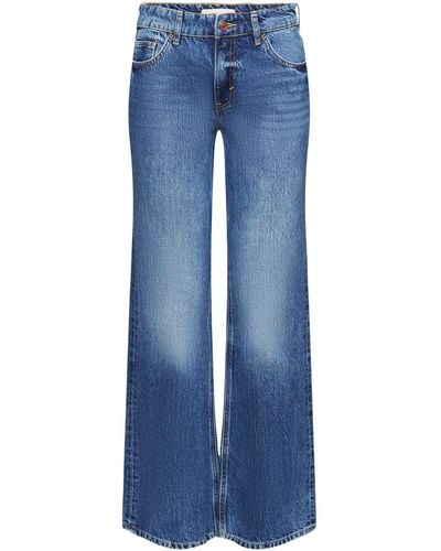 Esprit Ausgestellte Retro-Jeans mit mittelhohem Bund - Blau