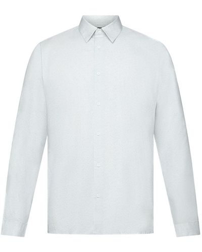 Esprit Chemise en coton à motif de coupe Slim Fit - Blanc
