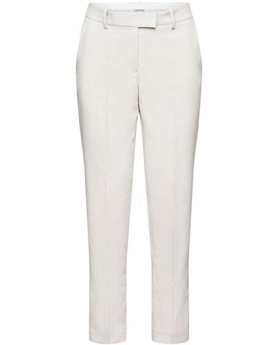 Esprit Pantalon taille basse de coupe droite - Blanc