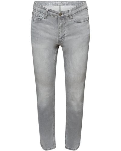 Esprit Slim Fit Jeans Met Middelhoge Taille - Grijs