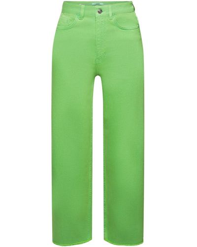 Esprit Hose mit hohem Bund und geradem Bein - Grün