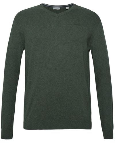 Esprit V-Neck-Pullover - Grün