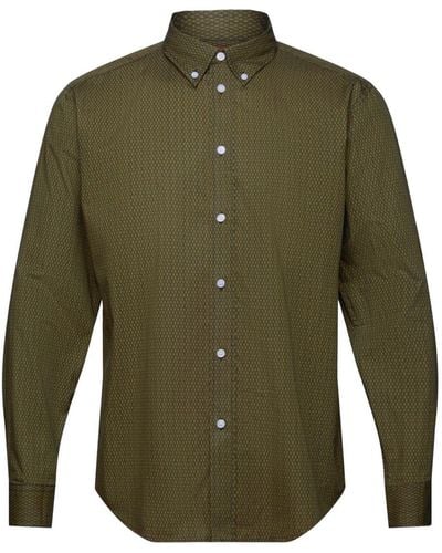 Esprit Katoenen Overhemd Met Print En Een Relaxed Fit - Groen