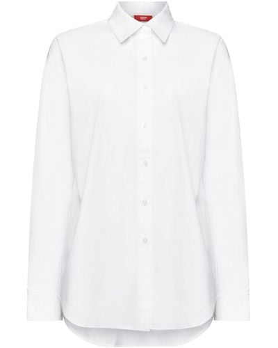 Esprit Chemise oversize à col boutonné - Blanc