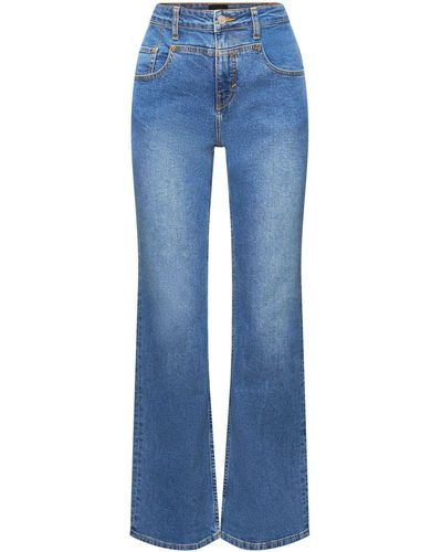 Esprit Bootcut-Jeans mit markanter Passe - Blau
