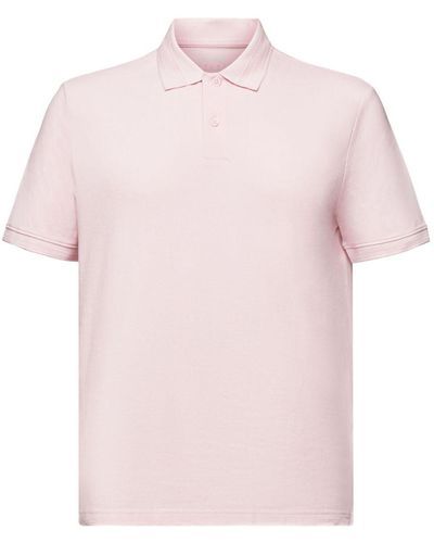 Esprit Poloshirt Van Pimakatoen-piqué - Roze