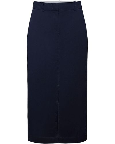 Esprit Midi-jurk Met Split - Blauw