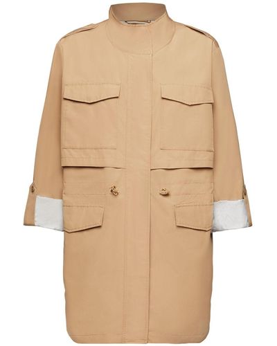 Esprit Trenchcoat Met Opstaande Kraag - Naturel