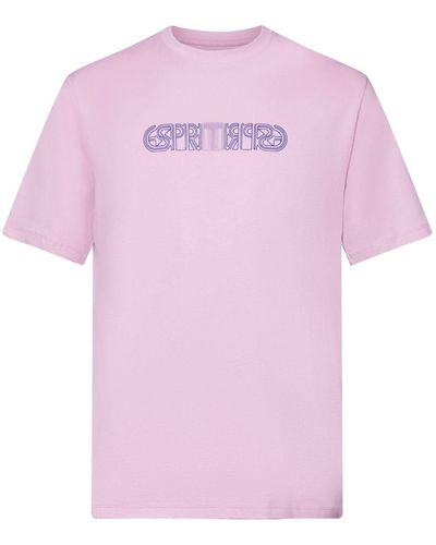 Esprit T-Shirt mit Logo-Print in lockerer Passform - Pink