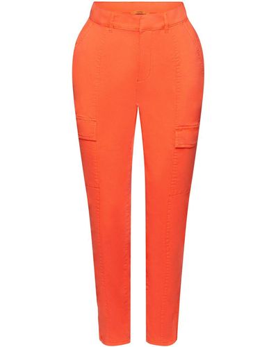 Esprit Pantalon de style cargo à taille mi-haute - Orange