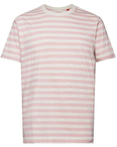 Esprit Gestreept T-shirt Van Katoen-jersey - Roze