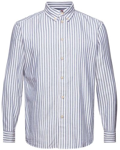 Esprit Overhemd Met Oxford-strepen En Buttondownkraag - Blauw