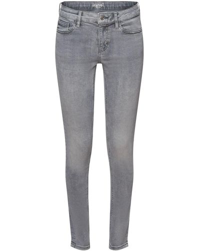 Esprit Skinny Jeans Met Middelhoge Taille - Grijs