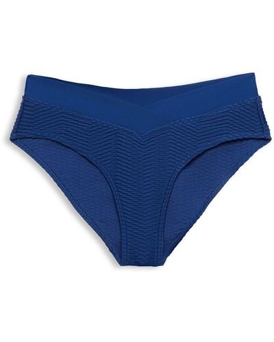 Esprit Recycelt: Strukturierte Bikinihose - Blau