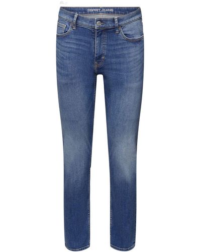 Esprit Slim Fit Jeans Met Middelhoge Taille - Blauw