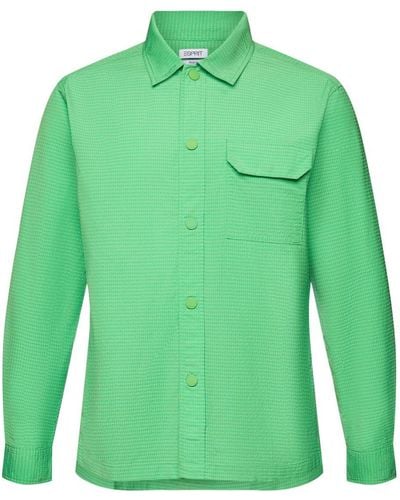 Esprit Strukturiertes Langarmhemd - Grün