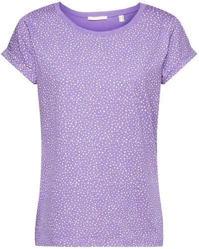 Esprit T-Shirt mit Allover-Muster - Lila