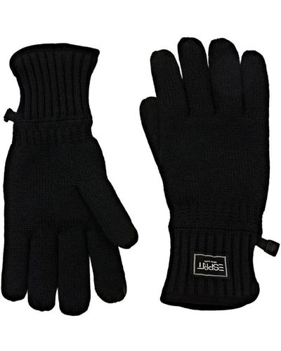 Esprit Gebreide Handschoenen Gevoerd Met Fleece - Zwart
