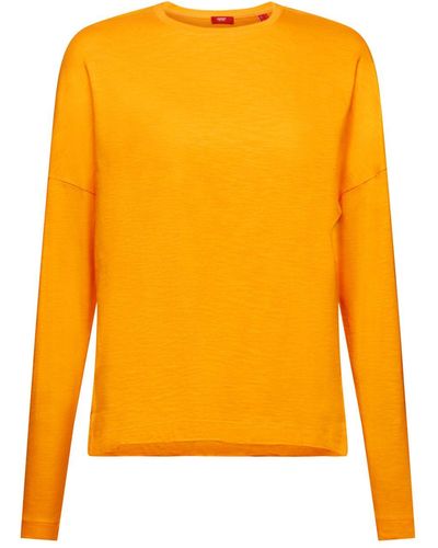 Esprit Haut à manches longues basique en jersey - Orange