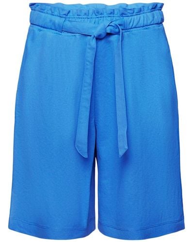 Esprit Shorts Pull-on Bermudashorts mit Bindegürtel (1-tlg) - Blau