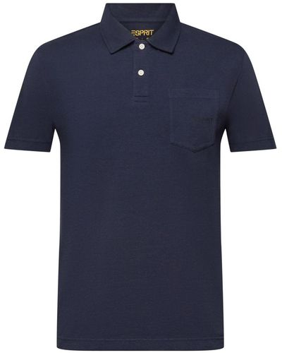 Esprit Poloshirt aus Baumwolle mit Logo - Blau