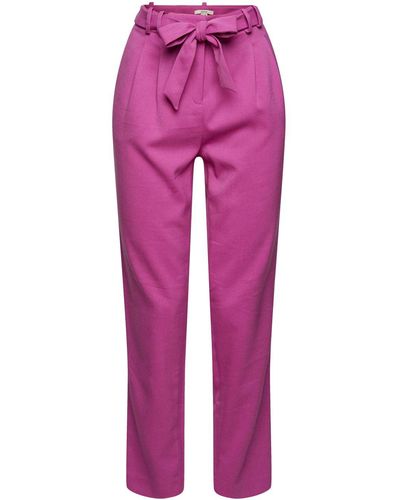 Esprit Chino mit hohem Bund und Gürtel - Pink