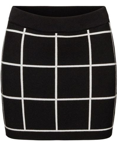 Esprit Mini-jupe en maille jacquard - Noir
