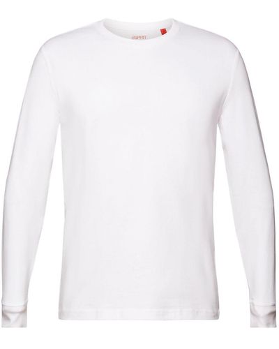 Esprit T-shirt à manches longues en jersey - Blanc