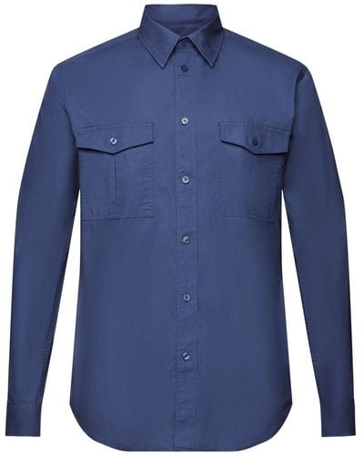 Esprit Utility-shirt Van Katoen - Blauw