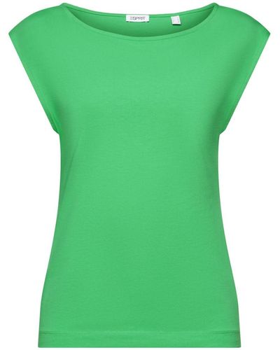 Esprit T-shirt Met Boothals - Groen