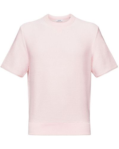 Esprit Kurzärmliger Pullover mit Rundhalsausschnitt - Pink