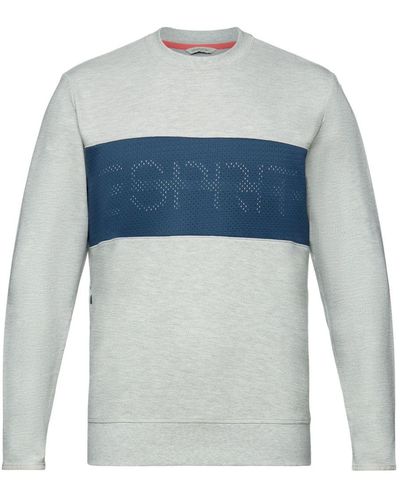 Esprit Fleece Sweatshirt Met Mesh Logo - Blauw
