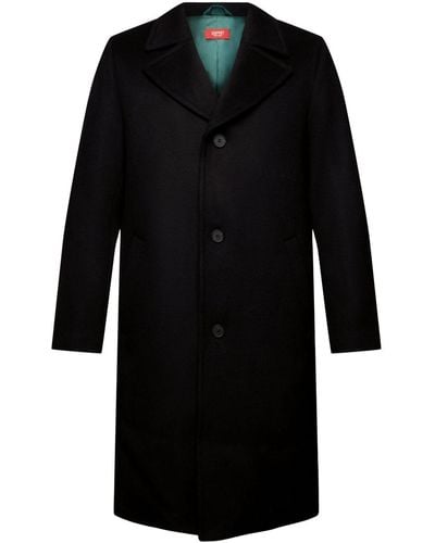 Esprit Manteau en laine mélangée - Noir