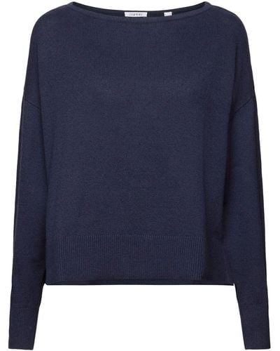 Esprit Sweater Van Katoen En Linnen - Blauw