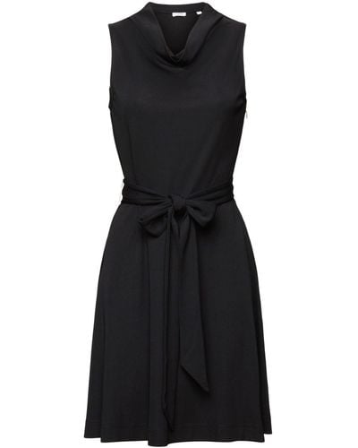 Esprit Mini-jurk Met Watervalkraag - Zwart