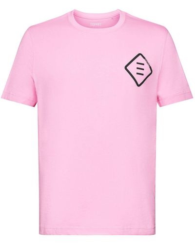 Esprit Logo-T-Shirt aus Baumwolljersey - Pink