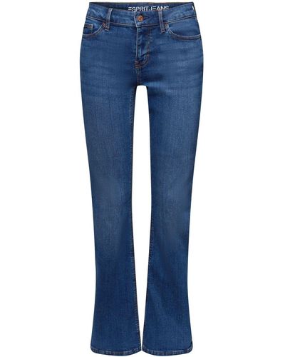 Esprit Slim-fit- Bootcut Jeans mit mittelhohem Bund - Blau