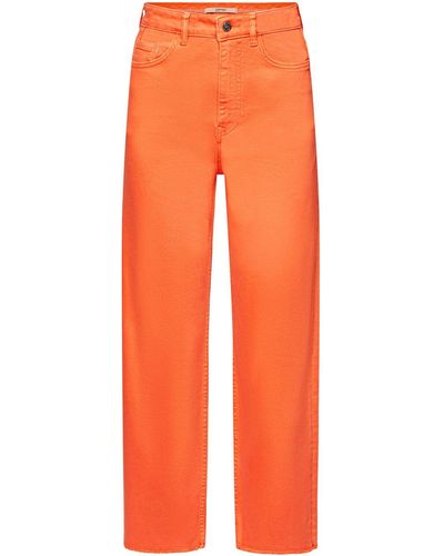 Esprit Pantalon taille haute à jambes droites - Orange