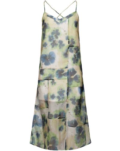 Esprit Organza Midi-jurk Met Motief - Groen