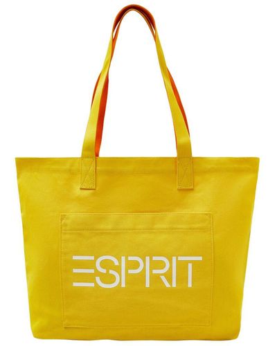 Esprit Canvas Tote Bag Met Logo - Geel