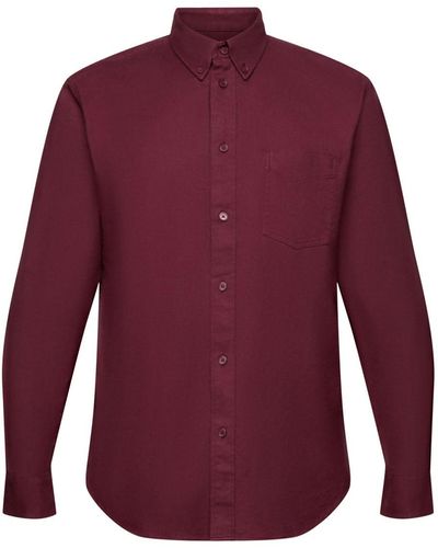 Esprit Twill Regular Fit-overhemd - Rood