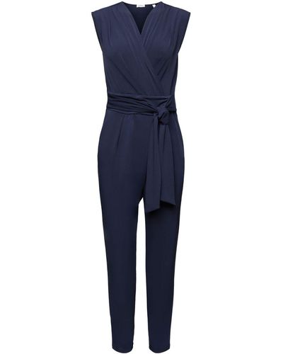 Esprit Mouwloze Jumpsuit Met V-hals - Blauw