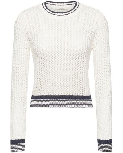 Esprit Pull-over texturé en coton biologique - Blanc