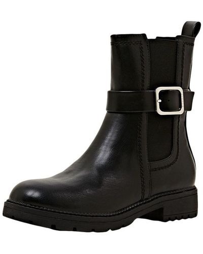 Esprit Bottines Chelsea en cuir vegan - Noir