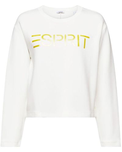 Esprit Logo-Sweatshirt mit Rundhalsausschnitt - Weiß