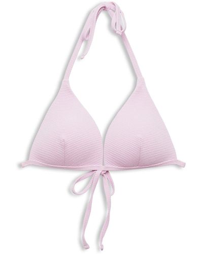 Esprit Driehoekige Bikinitop Met Structuur - Roze